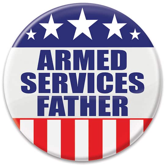 Beistle 2" Red, White & Blue Armed Services Father Buttons, 6ct.